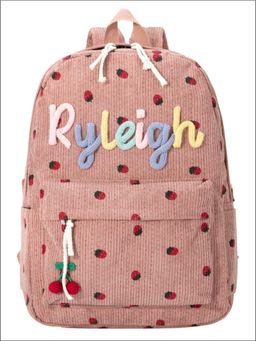 Tinytot - Brown Typo Korean Style Backpack for Kids -25 Litre (7-12 Years)