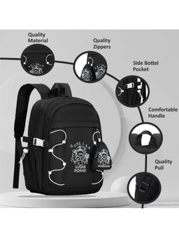 Tinytot - Black Korean Style Backpack for Kids -25 Litre (7-12 Years)