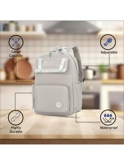 Tinytot - Grey Korean Style Backpack for Kids -25 Litre (7-12 Years)