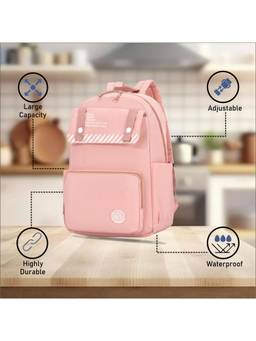 Tinytot - Peach Korean Style Backpack for Kids -25 Litre (7-12 Years)