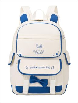 Tinytot - White and Blue Korean Style Backpack for Kids -30 Litre (7-12 Years)