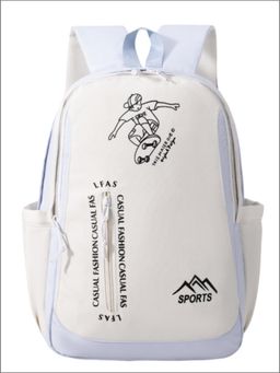 Tinytot - White and Blue Korean Style Backpack for Kids -30 Litre (7-12 Years)