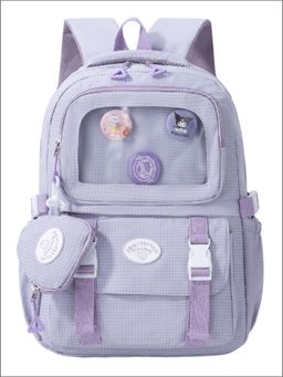 Tinytot - Purple Kids Backpack with Cute Attached Pouch -30 Litre (7-12 Years)
