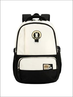 Tinytot - White and Black Korean Style Backpack for Kids -34 Litre (7-12 Years)