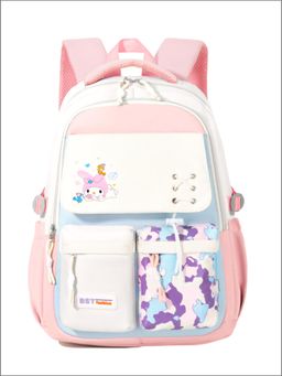 Tinytot - Pink Box Pockets Korean Style Backpack for Kids -34 Litre (7-12 Years)