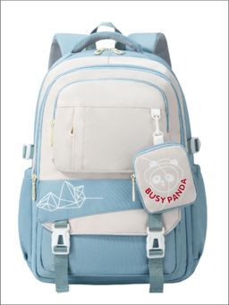 Tinytot - Blue Colorblocked Box Pockets Backpack for Kids -34 Litre (7-12 Years)