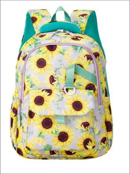 Tinytot - Purple and Yellow Floral Printed Backpack for Kids -34 Litre (7-12 Years)