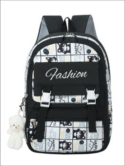 Tinytot - Black Korean Style Backpack for Kids -30 Litre (7-12 Years)