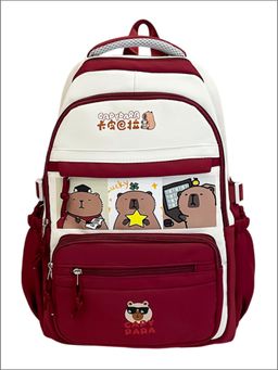 Tinytot - Maroon Tiny Toy Attached Kids Backpack -30 Litre (7-12 Years)