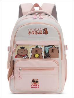 Tinytot - Pink Tiny Toy Attached Kids Backpack -30 Litre (7-12 Years)