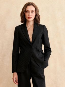 RAREISM - Black Women Polyester Printed Regular Blazer