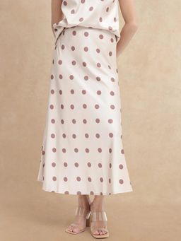 RAREISM - Women Polyester Polka Dot Flared Skirt