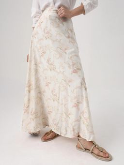 RAREISM - Women 100% Viscose Floral Print A-Line Skirt