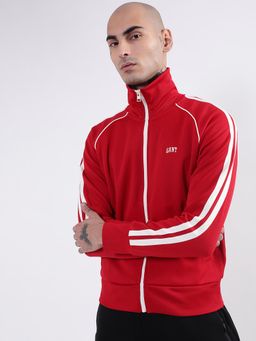 GANT - Men Red Solid Full Sleeves Bomber Jacket