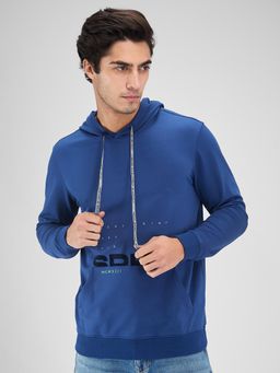 Spykar - Men Printed Blue Regular Fit Full Sleeves Sweatshirt