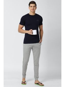 Peter England - Men Navy Solid Casual Co-Ord (Set of 2)