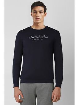 Van Heusen - Men Navy Solid Crew Neck Sweatshirt