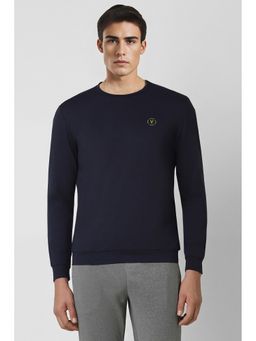 Van Heusen - Men Navy Solid Crew Neck Sweatshirt