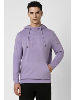 Van Heusen - Men Purple Print Hooded Neck Sweatshirt