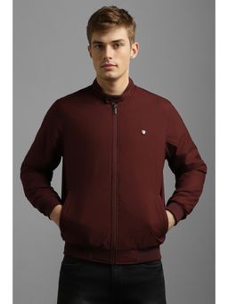 Louis Philippe - Men Casual Maroon Textured Jackets