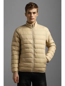 Louis Philippe - Men Casual Beige Solid Jackets