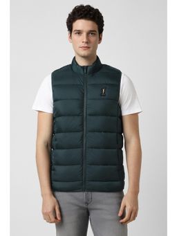 Peter England - Men Green Solid Casual Jacket