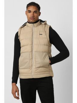 Peter England - Men Beige Solid Casual Jacket