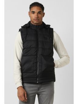 Peter England - Men Black Solid Casual Jacket