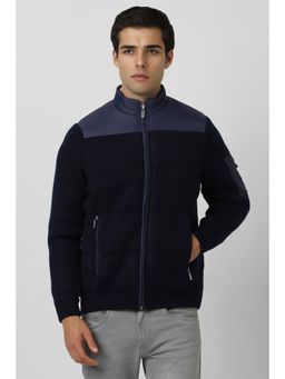 Van Heusen - Men Navy Textured Casual Jacket