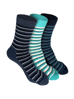Heelium - Bamboo Crew Socks for Men - 3 Pairs - Black - Grey - Teal - Odour Free
