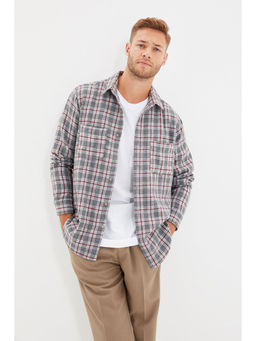 Trendyol - Man Grey Casual Shirt
