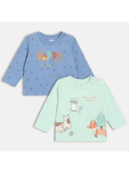 MINI KLUB - Multi-Colour Cotton Text and Animal Printed T-Shirt (Pack Of 2)