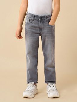 U.S. POLO ASSN. - Grey Boys Slim Fit Whiskered Jeans
