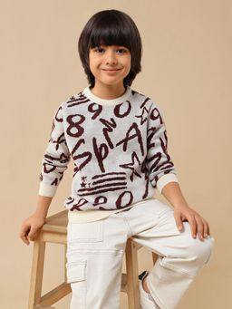 U.S. POLO ASSN. - White Boys Patterned Knit Sweater
