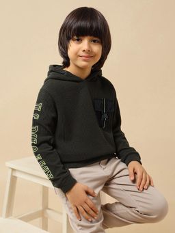 U.S. POLO ASSN. - Green Boys Brand Embroidered Regular Fit Hoodie