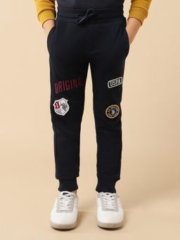 U.S. POLO ASSN. - Navy Blue Boys Brand Appliqued Regular Fit Joggers