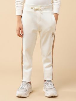 U.S. POLO ASSN. - White Boys Solid Regular Fit Pant