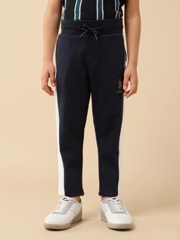 U.S. POLO ASSN. - Navy Blue Boys Solid Regular Fit Pant