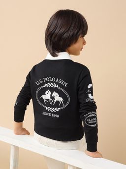 U.S. POLO ASSN. - Black Boys Brand Embroidered Regular Fit Polo T-Shirt