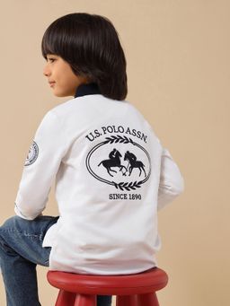 U.S. POLO ASSN. - White Boys Brand Embroidered Regular Fit Polo T-Shirt