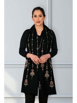 MAULI CASHMERE - Jewelled Affair Embellished Fine Merino Wool Stole