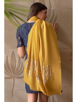 MAULI CASHMERE - Shooting Stars Embellished Wool Silk Stole