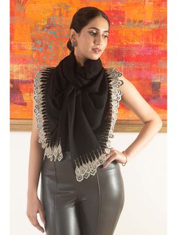 MAULI CASHMERE - Hand-Embroidered Floral Kashmiri Wool Stole