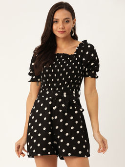 Twenty Dresses by Nykaa Fashion - Circles Of Love Black Playsuit With Belt