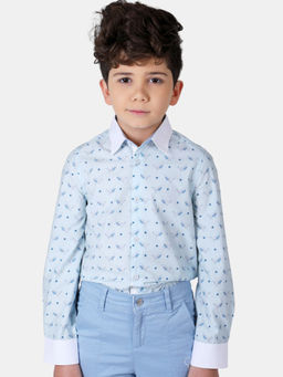 One Friday - Mint Fish Printed Shirt