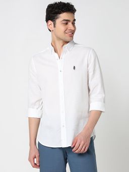 R&B - Textured Comfortable Men Shirt- White