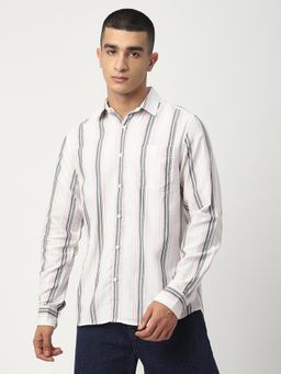 R&B - Stripes Comfortable Men Shirt- White