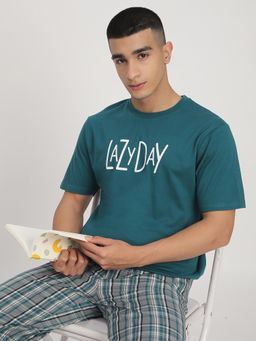 R&B - Printed Comfortable Men Shirt- Teal