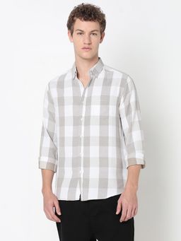 R&B - Checks Comfortable Men Shirt- Beige
