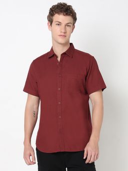 R&B - Solid Comfortable Men Shirt- Rust